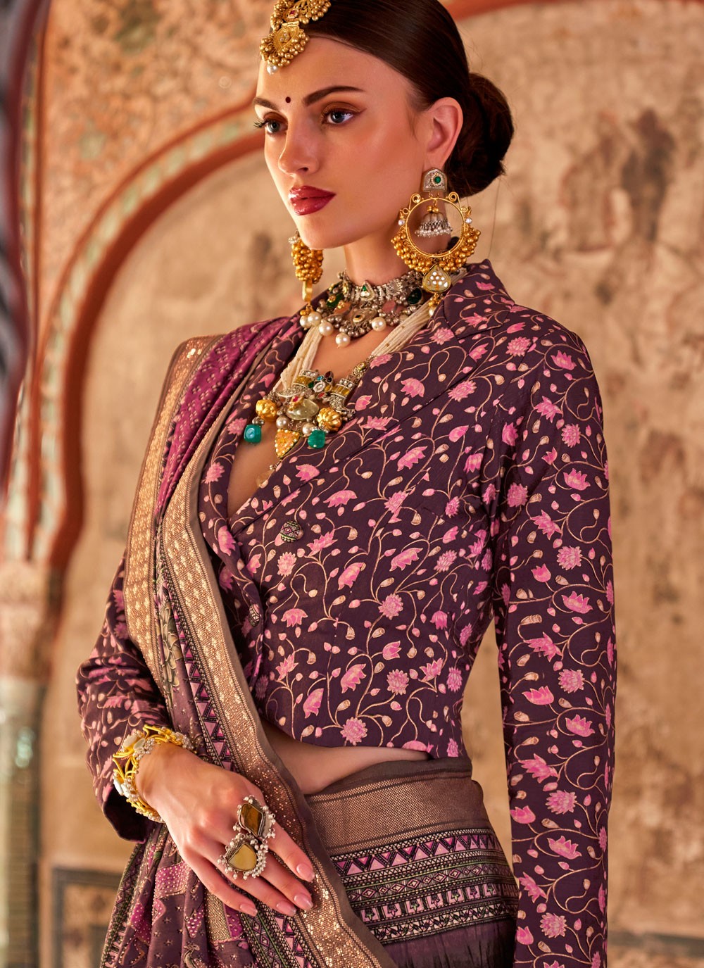 Classic Fancy Work Viscose Saree - S8834