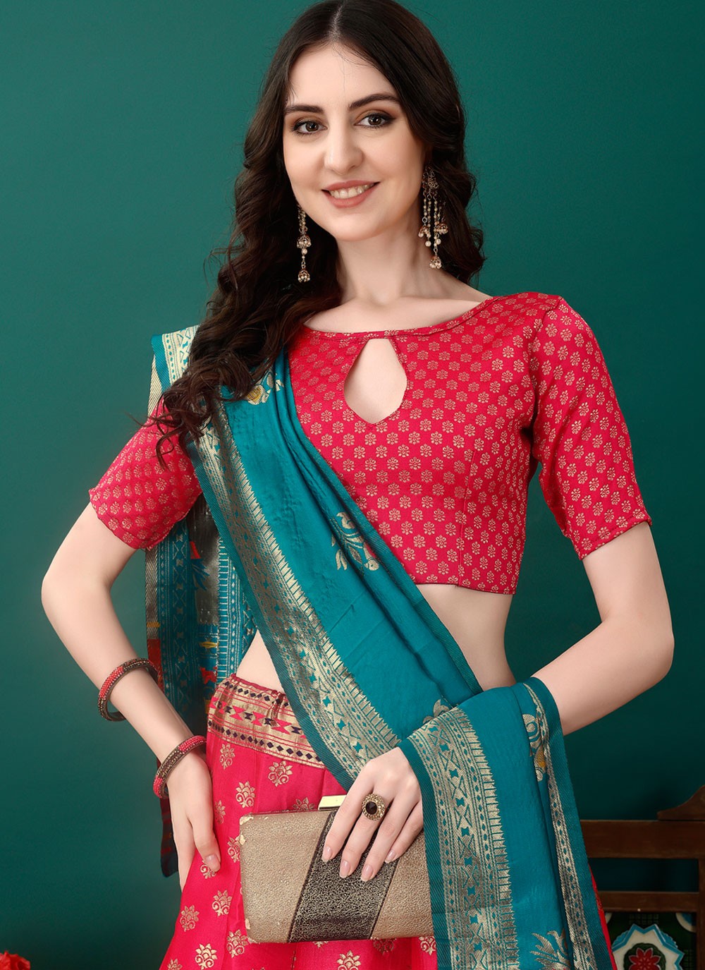 Jacquard Work Jacquard Silk A - Line Lehenga - L2157