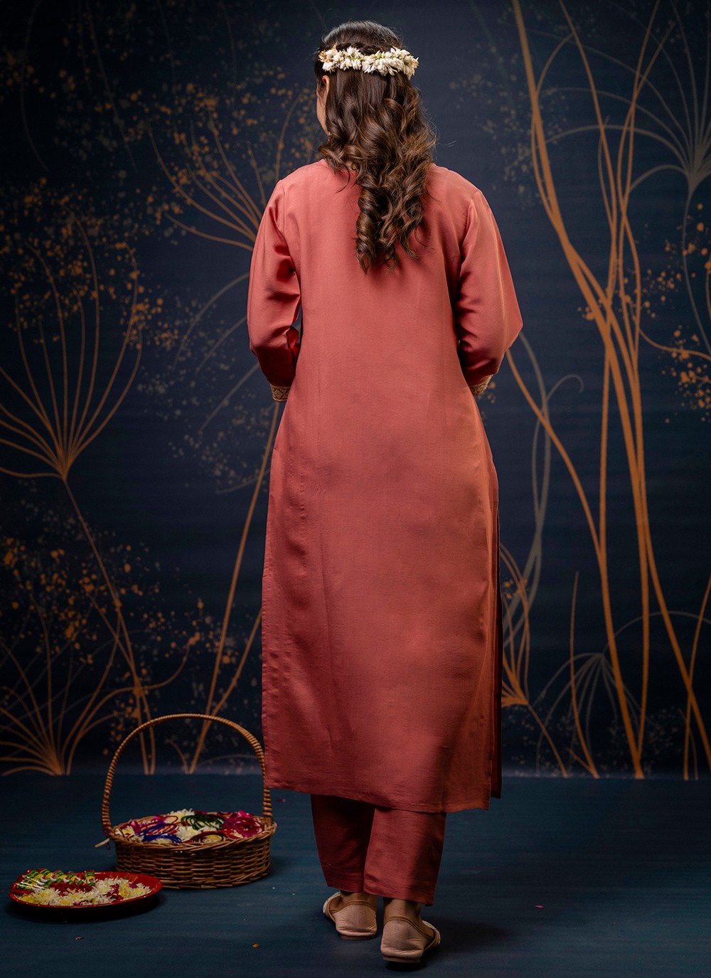 Pant Style Suit Embroidered, Zari Pink T7310