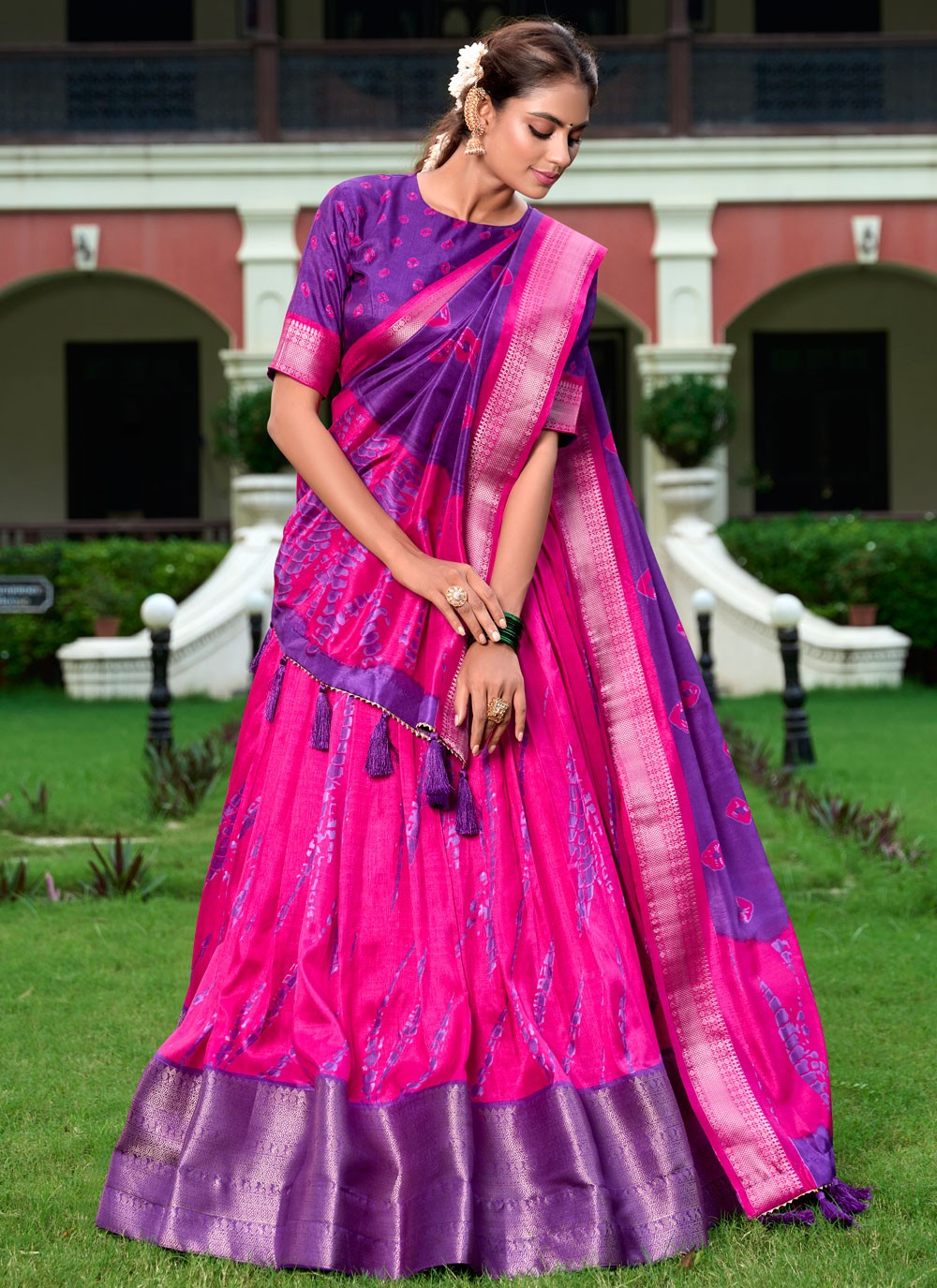 Printed Silk A - Line Lehenga - L2577