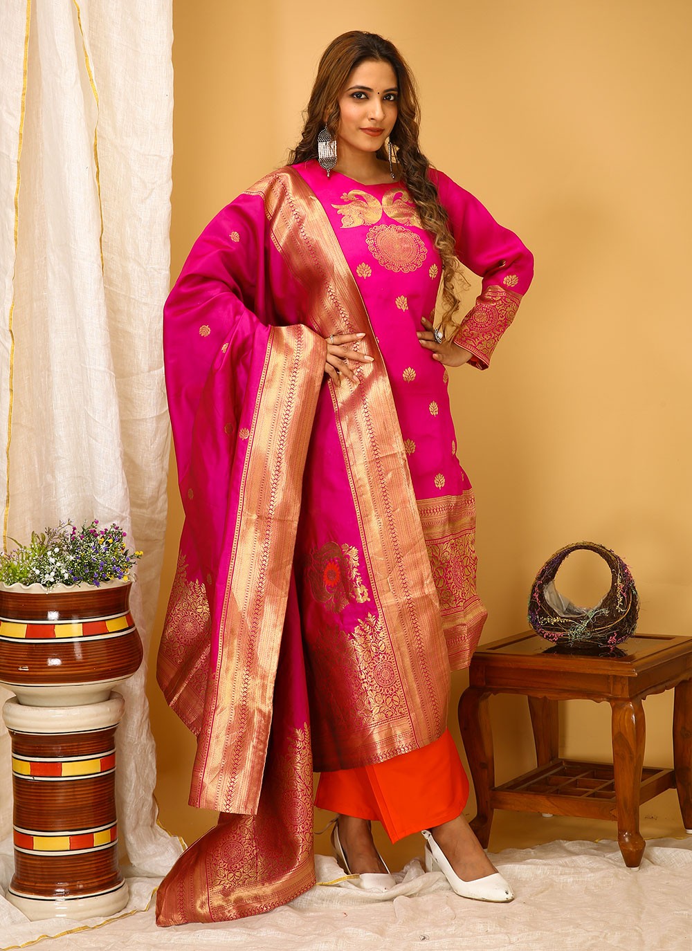 Salwar Suit Woven Art Silk - S4927