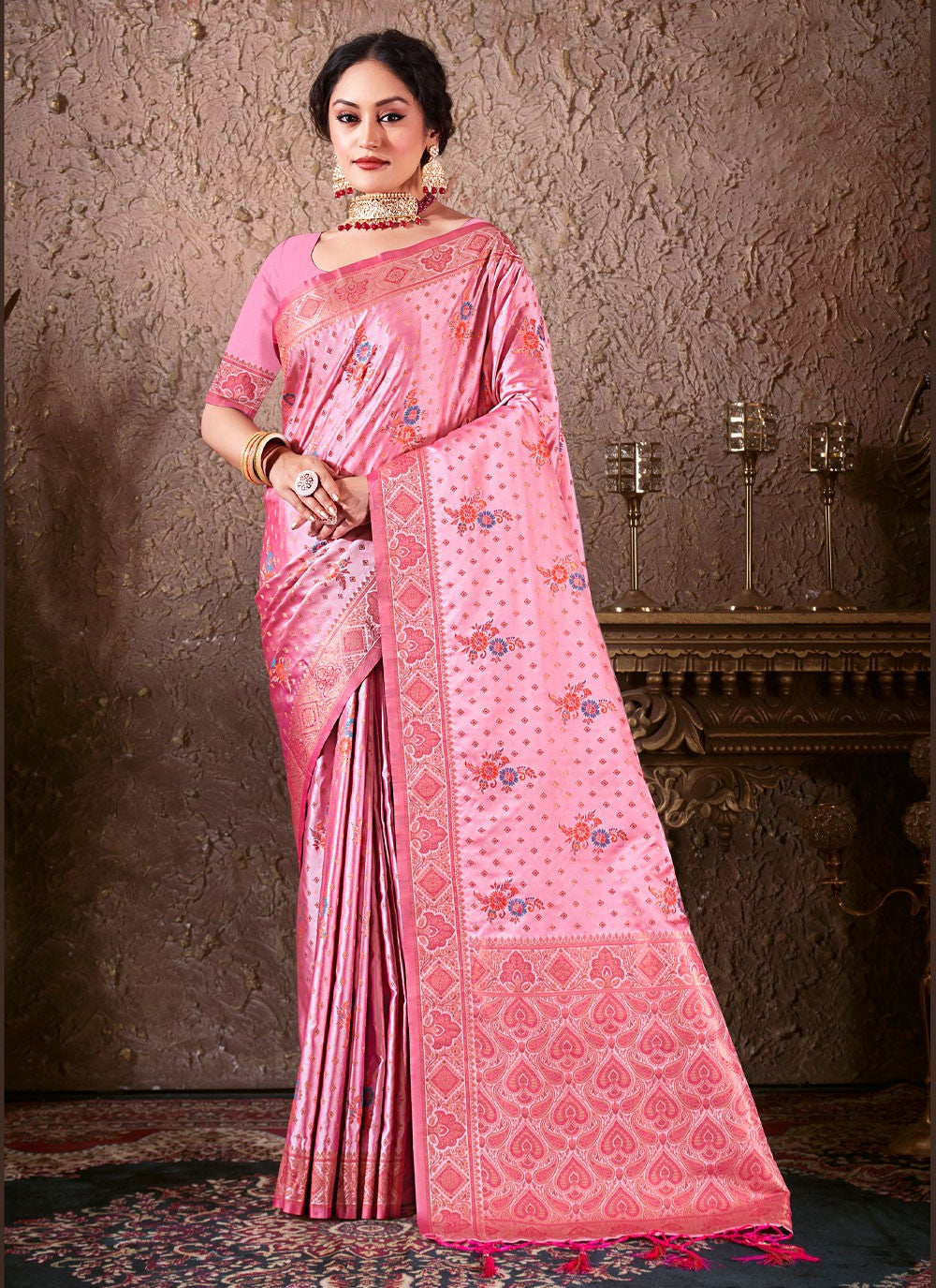 Traditional Border Work Silk Saree - S5181