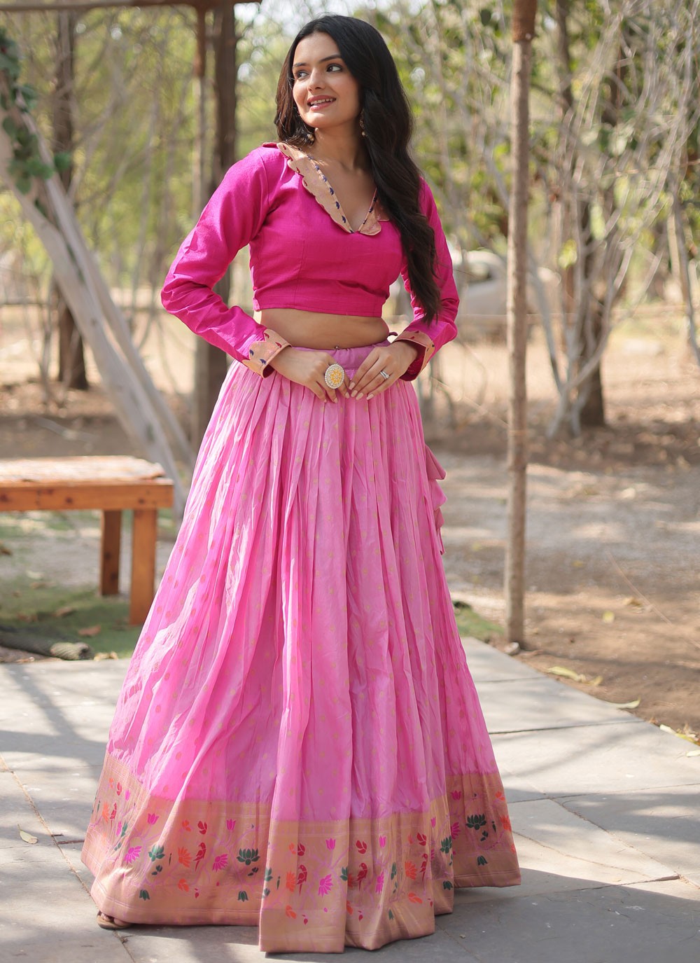 Border Work Viscose Readymade Lehenga Choli - L2191