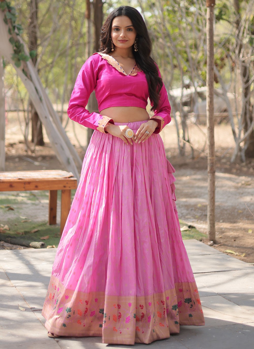 Border Work Viscose Readymade Lehenga Choli - L2191