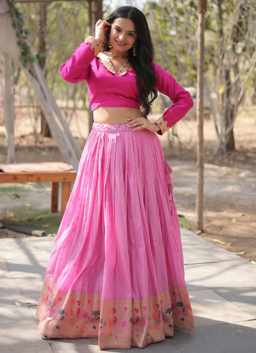 Border Work Viscose Readymade Lehenga Choli - L2191
