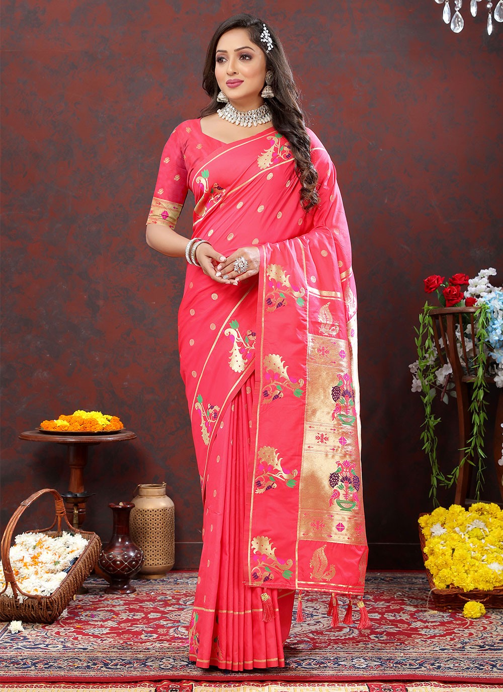 Trendy Meenakari Silk Saree - S4722