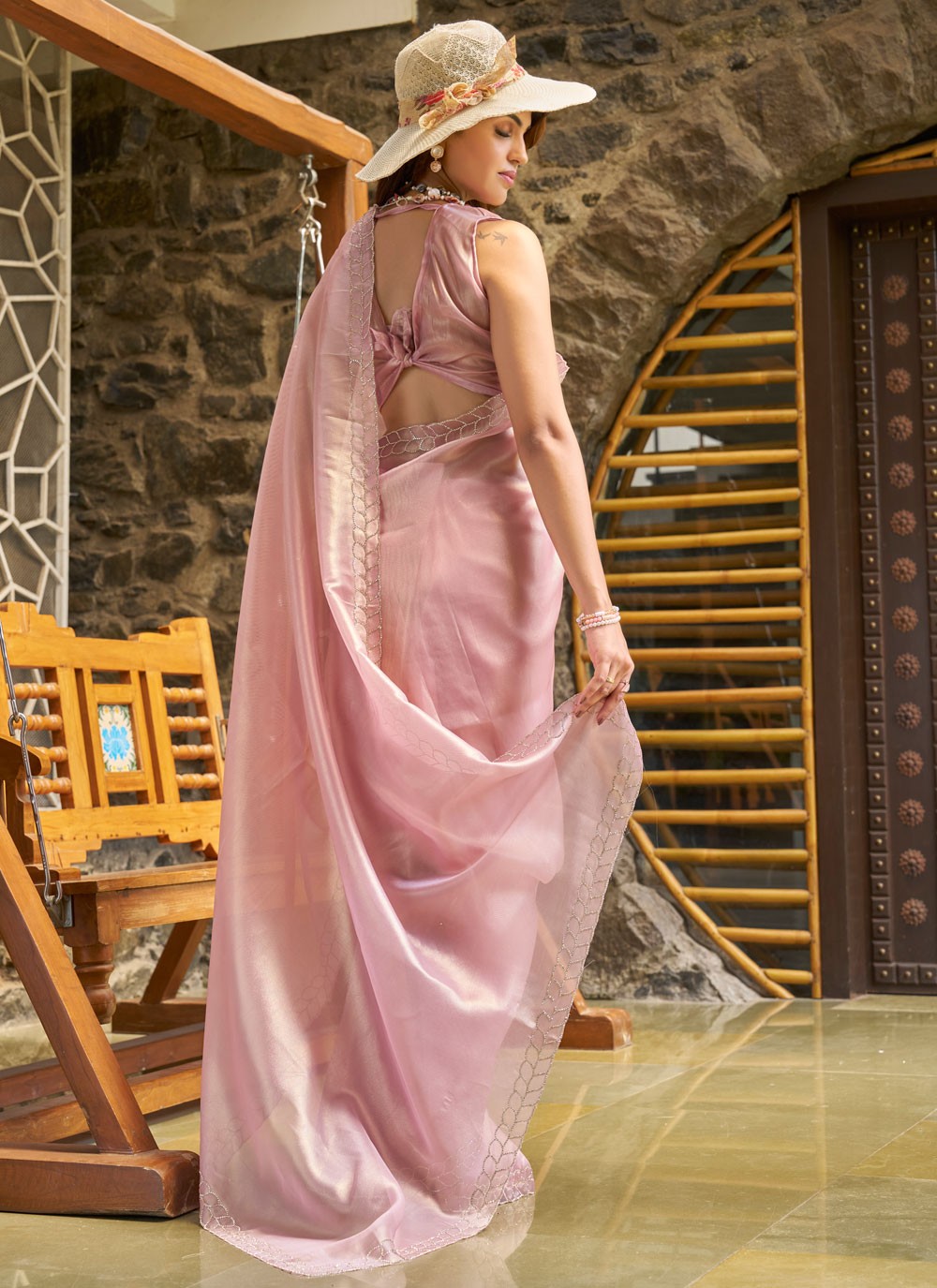 Cutdana, Swarovski Cotton Silk Saree - S11666