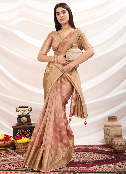 Woven Silk Pink Traditional Saree S14922