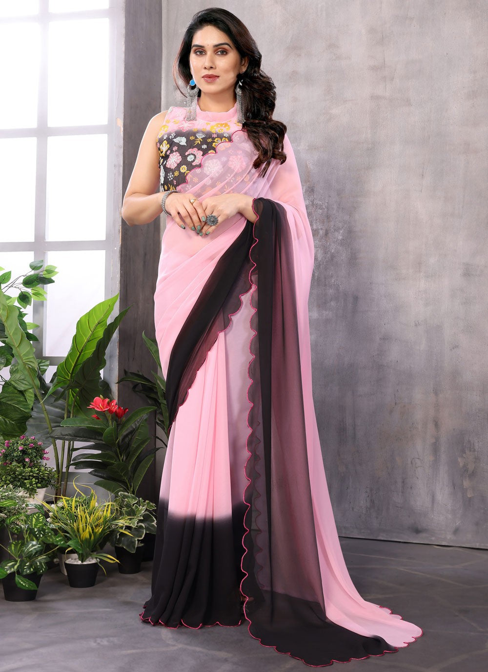 Classic Printed Georgette Saree - S9413