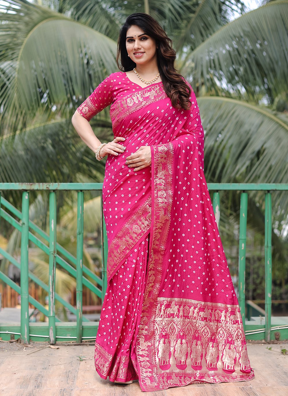 Classic Border Work Silk Saree - S9034