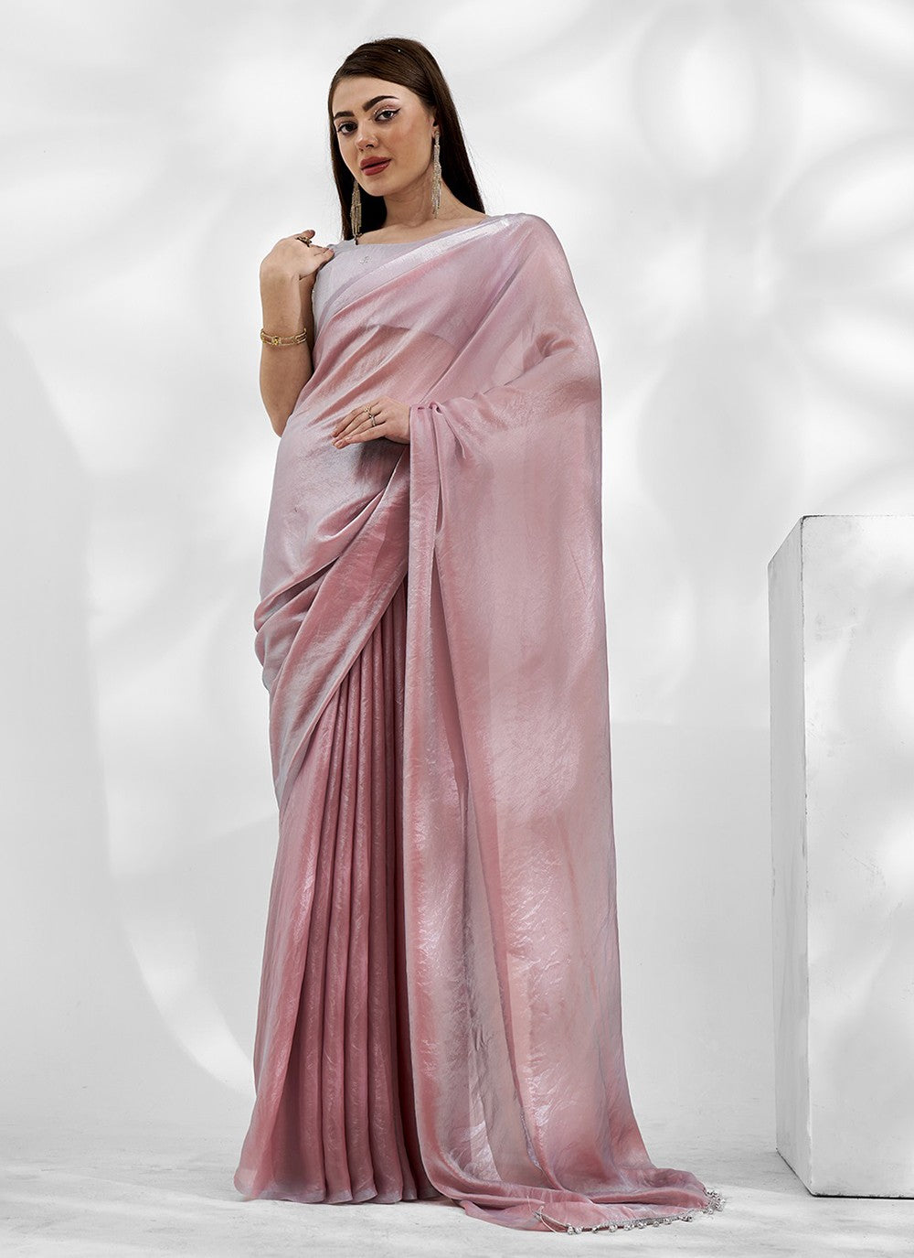 Classic Border Work Chiffon, Satin Saree - S5283