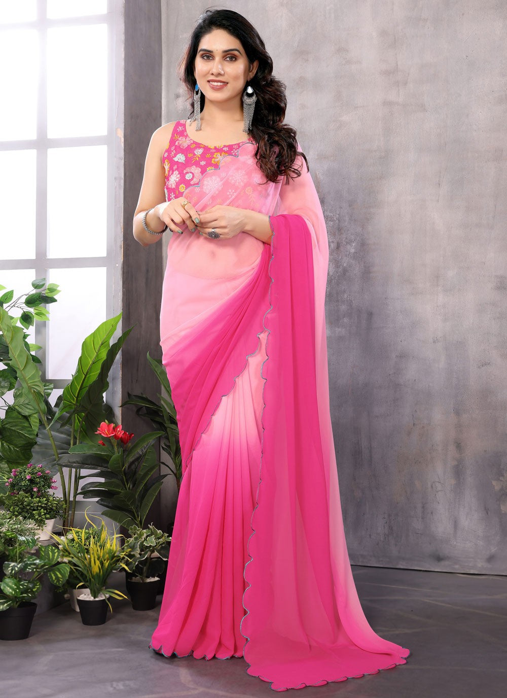 Classic Printed Georgette Saree - S9413