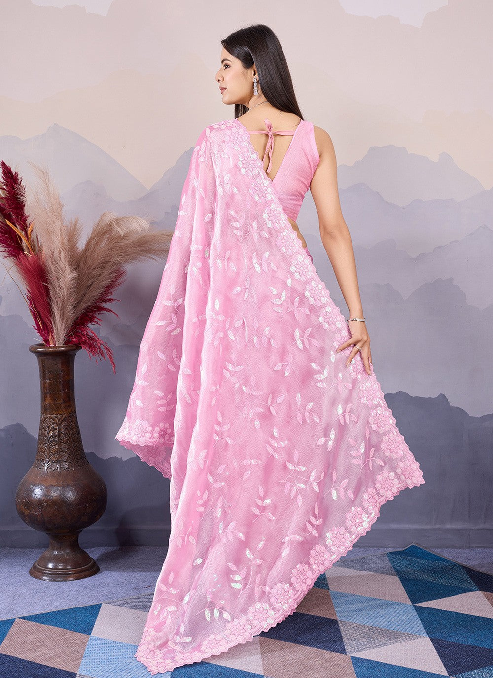Classic Embroidered Silk Saree - S8532