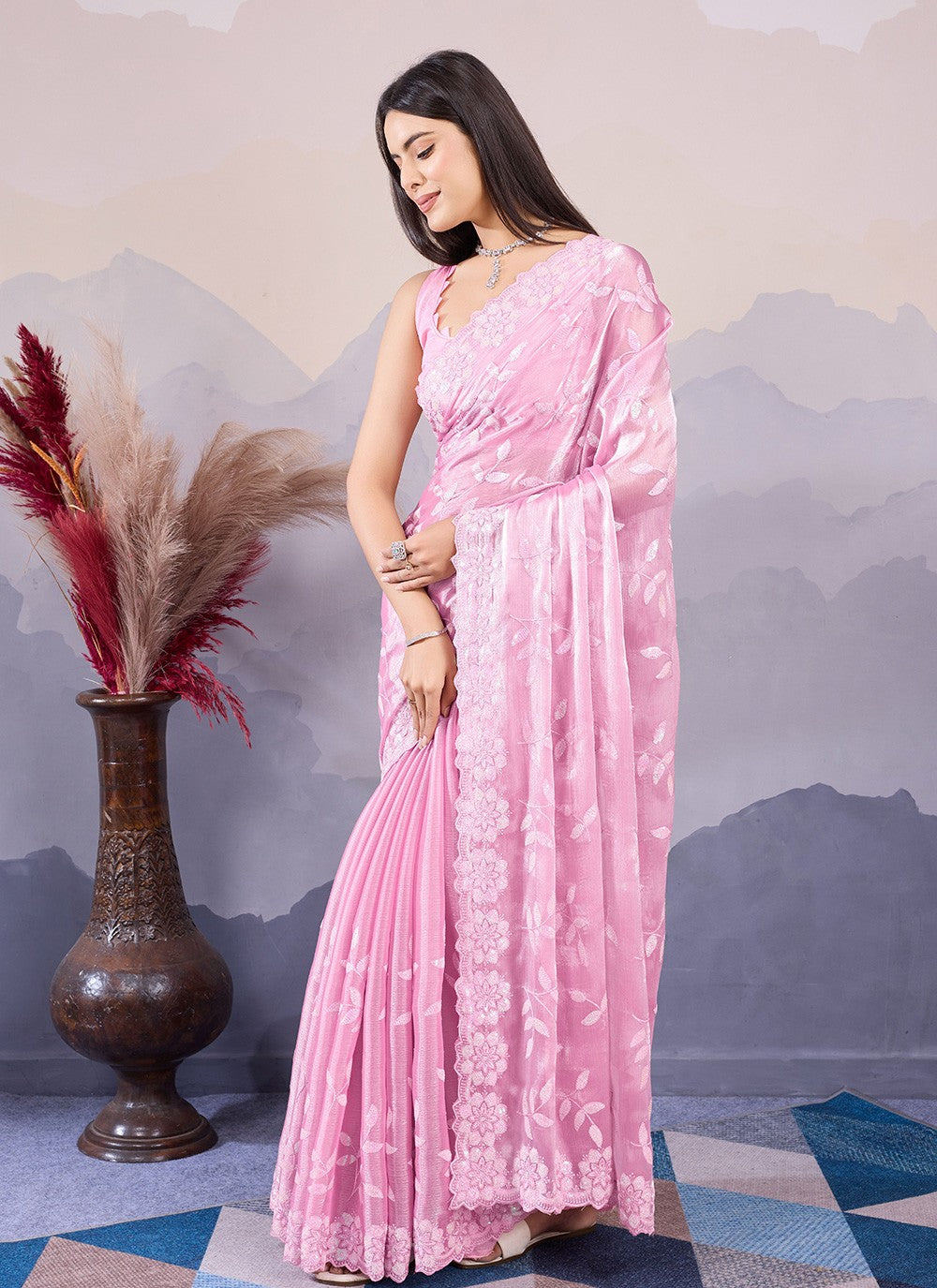 Classic Embroidered Silk Saree - S8532