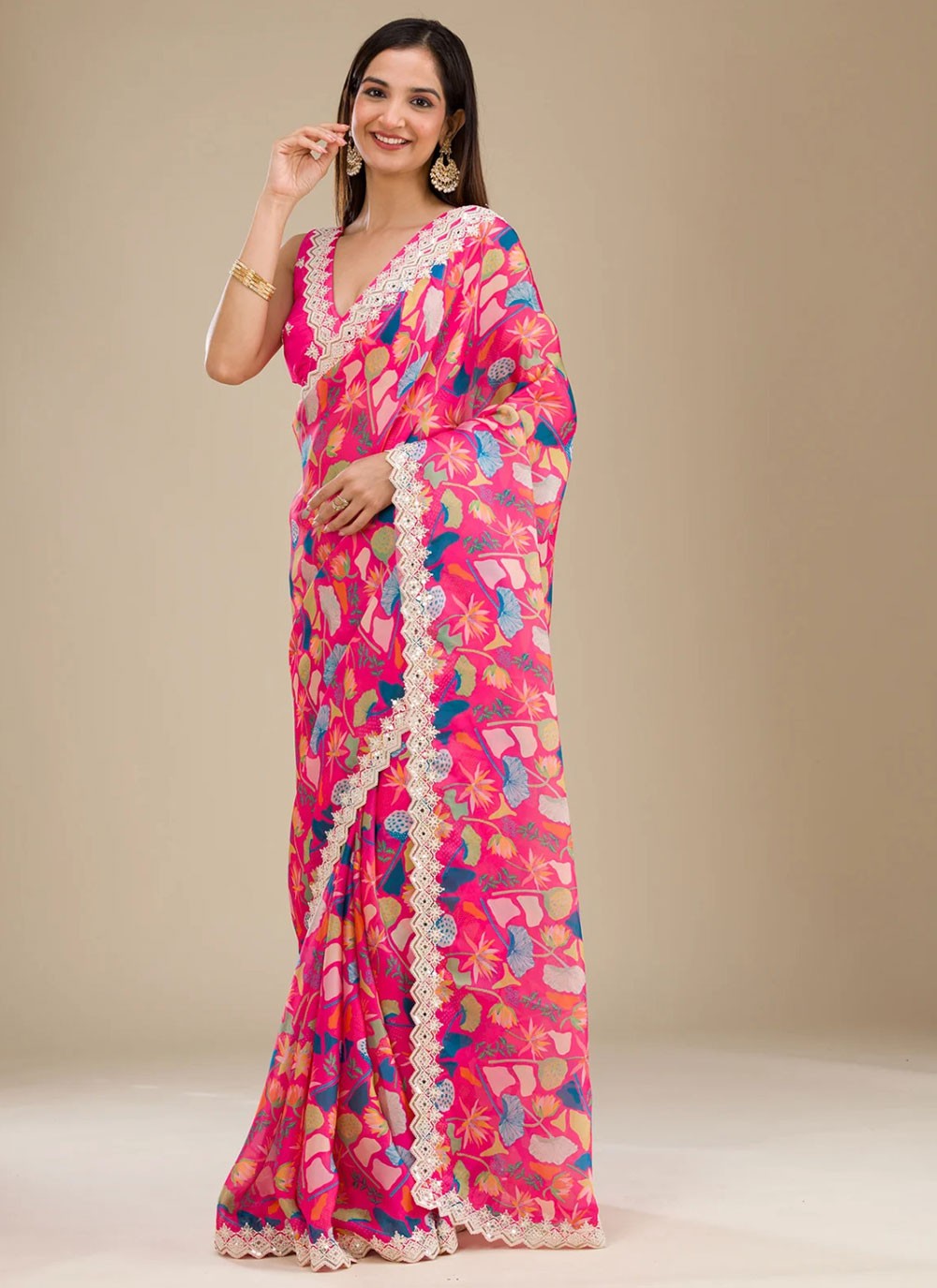 Contemporary Cord Pink Georgette S12361
