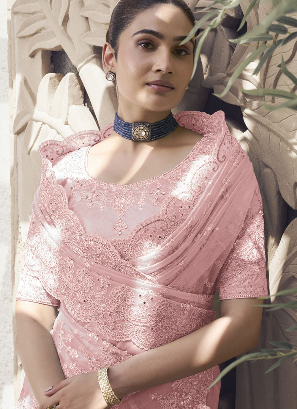 Classic Cord Fancy Fabric Saree - S8706