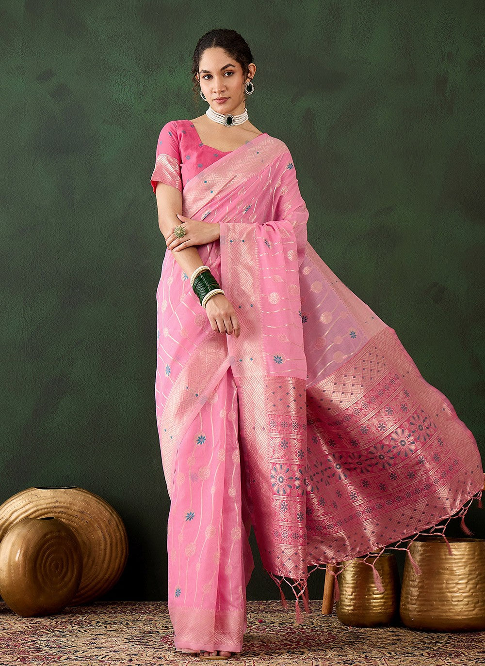 Classic Woven Cotton Saree - S8324