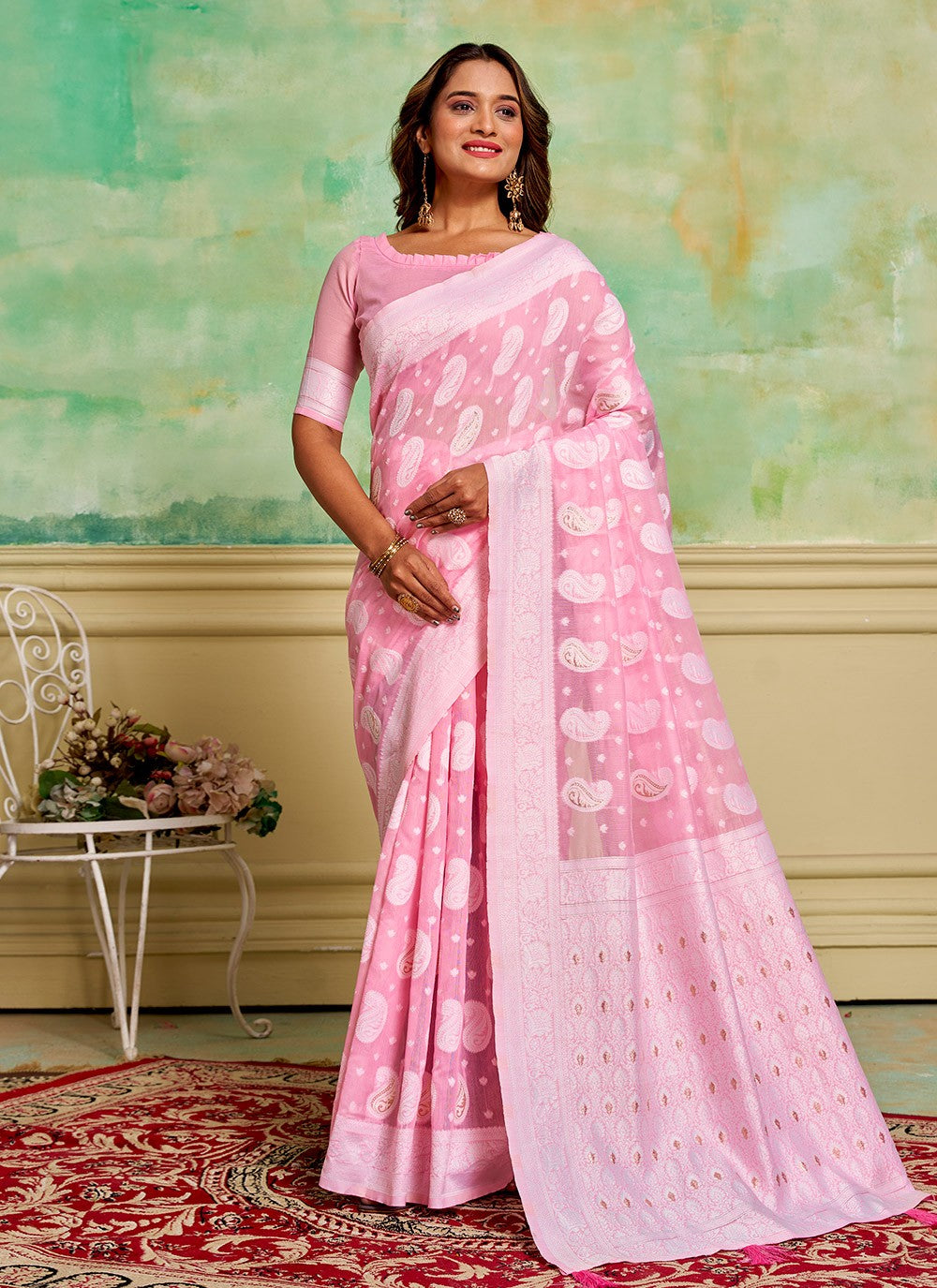 Woven Cotton Saree - S11881