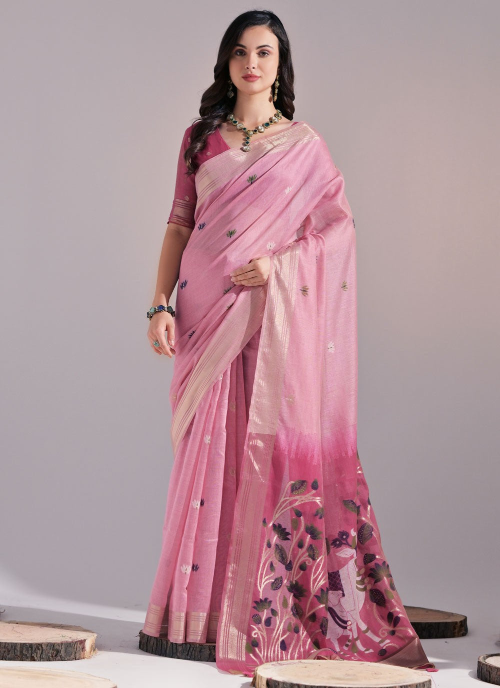 Thread, Woven Cotton Saree - S11922