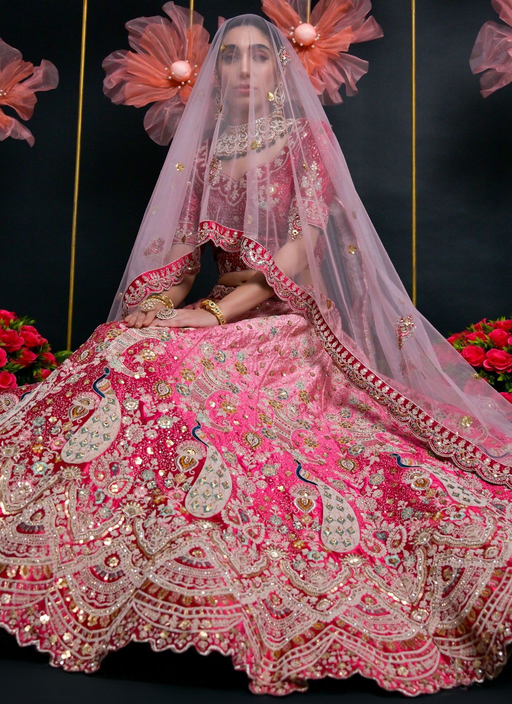Diamond Lycra Pink Lehenga Choli L3453