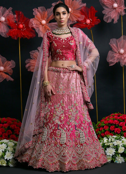 Diamond Lycra Pink Lehenga Choli L3453