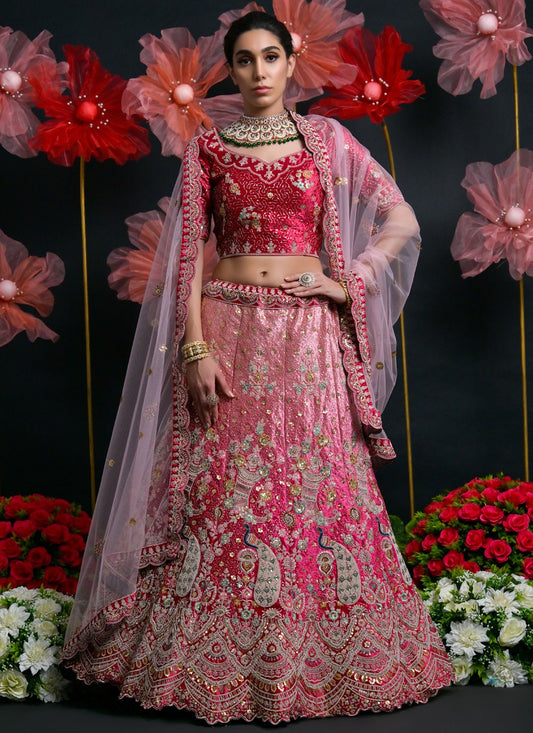 Diamond Lycra Pink Lehenga Choli L3453