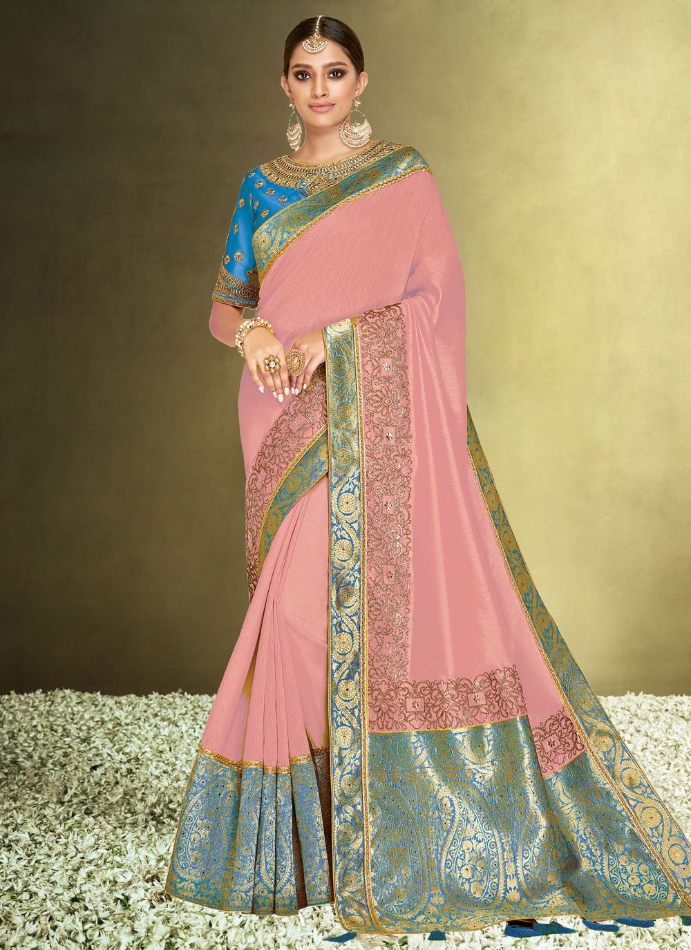 Classic Embroidered Silk Saree - S7548