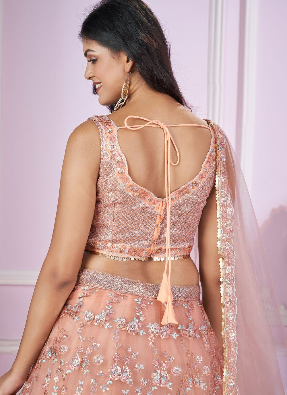 Embroidered Net A - Line Lehenga - L2142