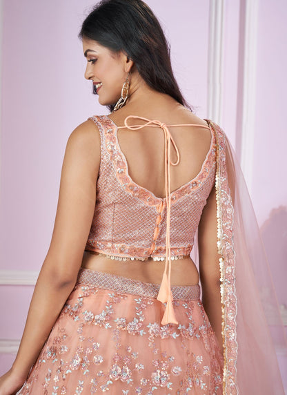 Embroidered Net A - Line Lehenga - L2142