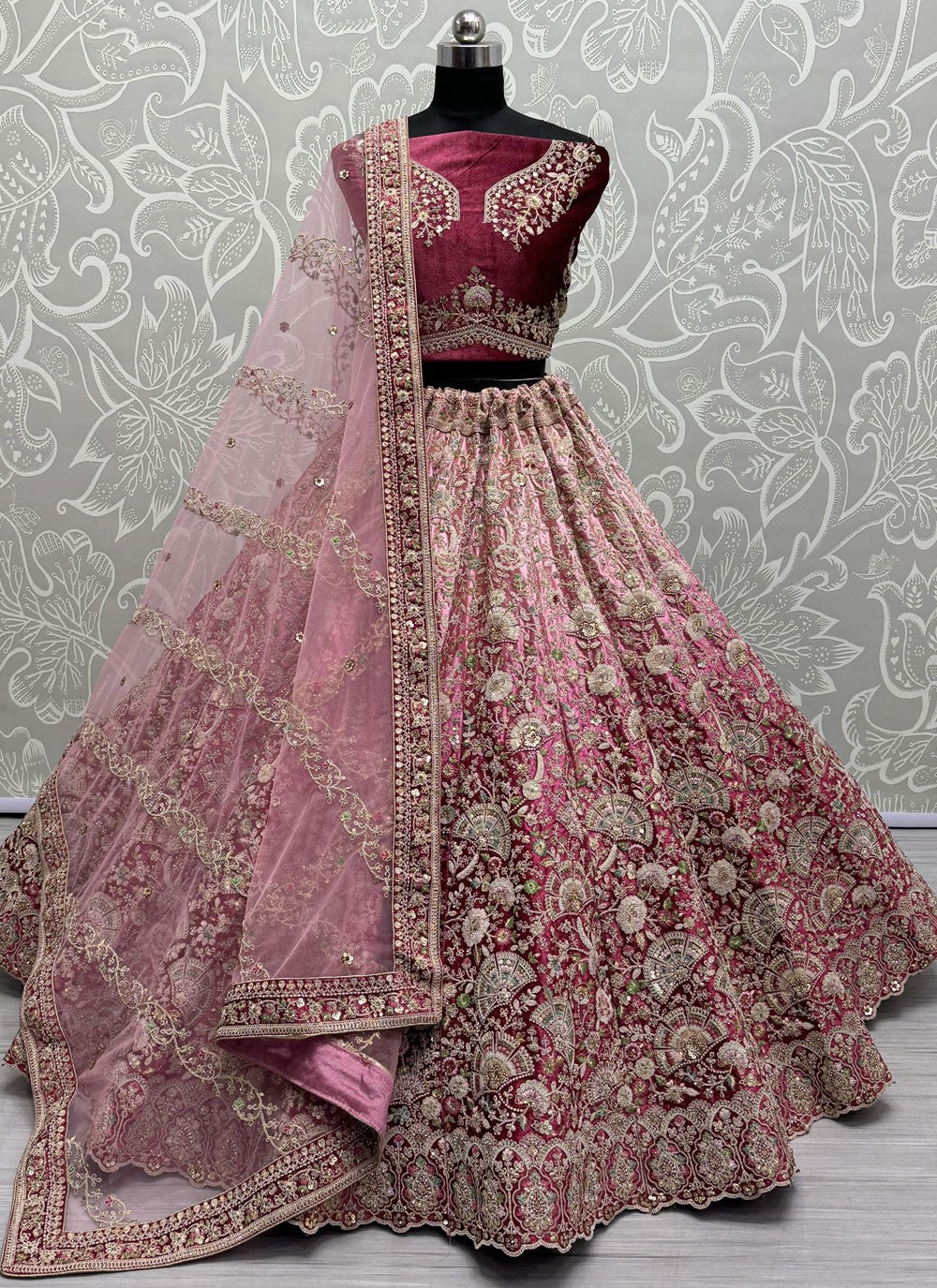 Diamond Velvet A - Line Lehenga - L2258