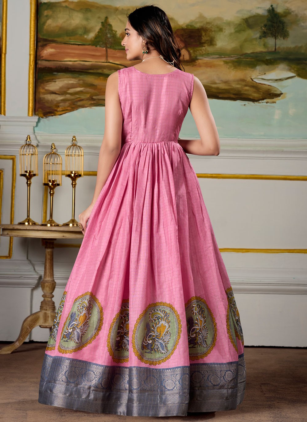Fancy Work Pure Dola Pink Gown G1951