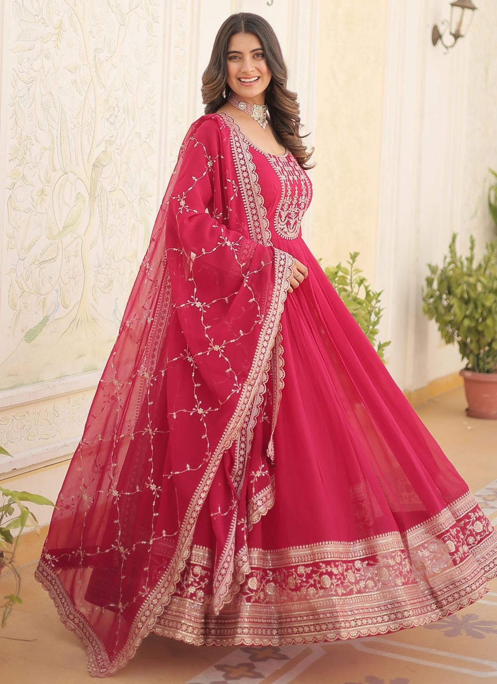 Faux Georgette Gown - G1416