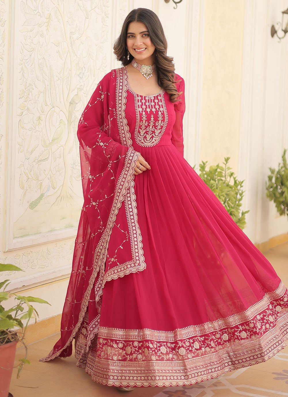 Faux Georgette Gown - G1416