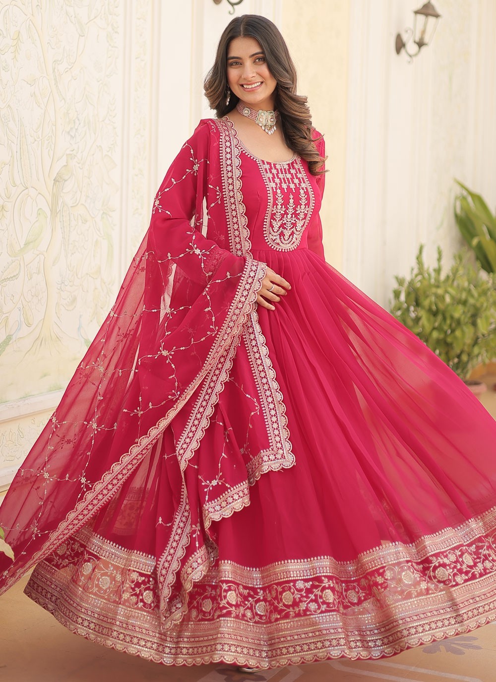 Faux Georgette Gown - G1416