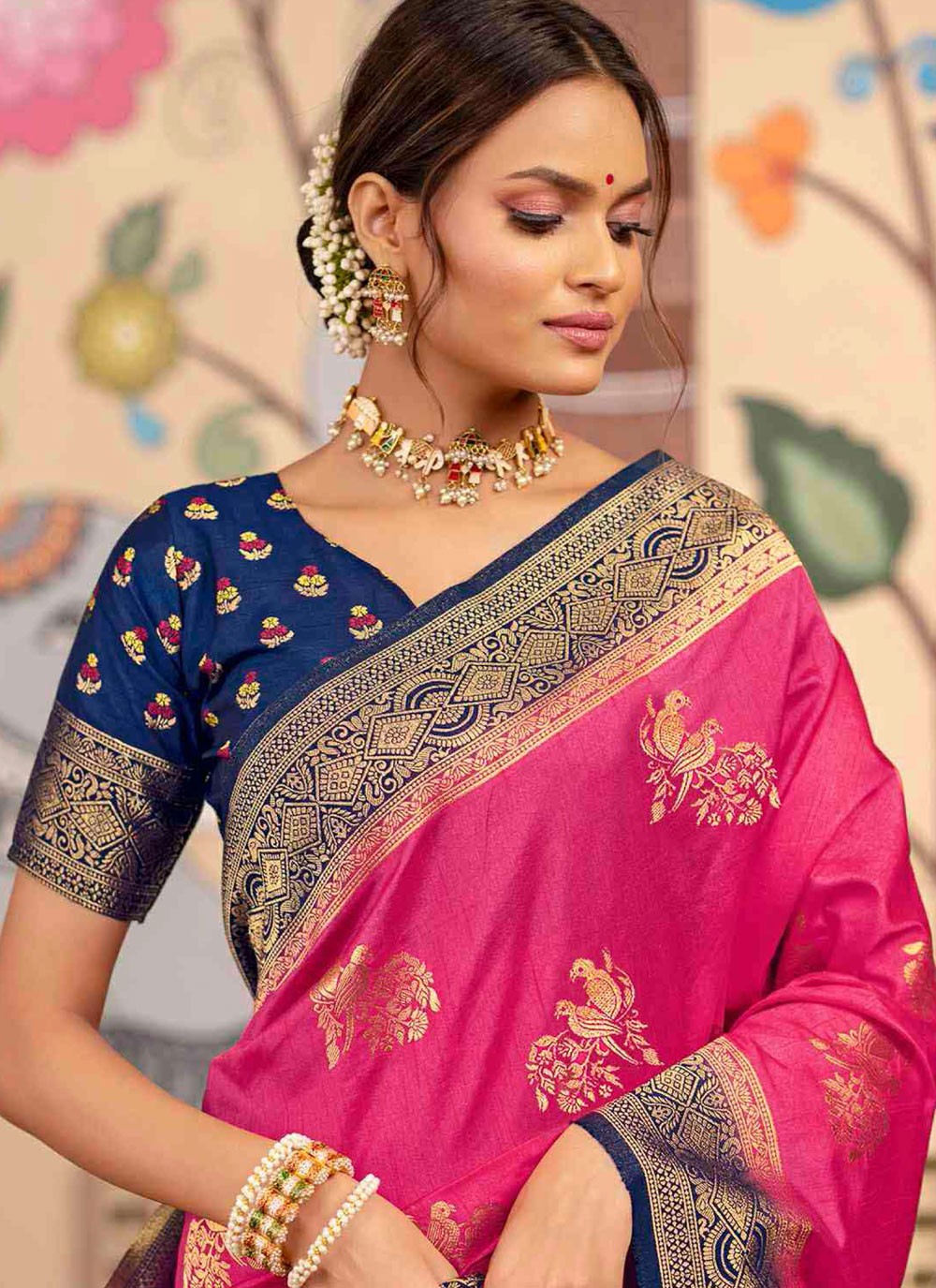Pink Silk Classic Saree Weaving Zari S20397