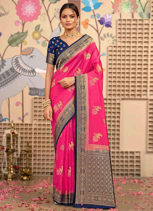 Pink Silk Classic Saree Weaving Zari S20397