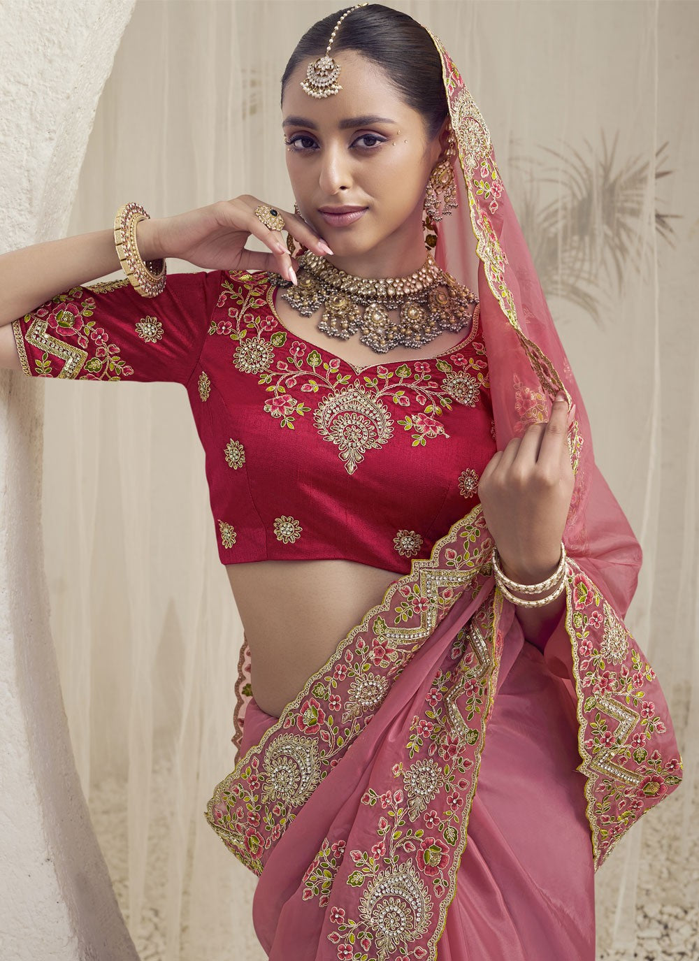 Contemporary Cord Fancy Fabric Saree - S8527