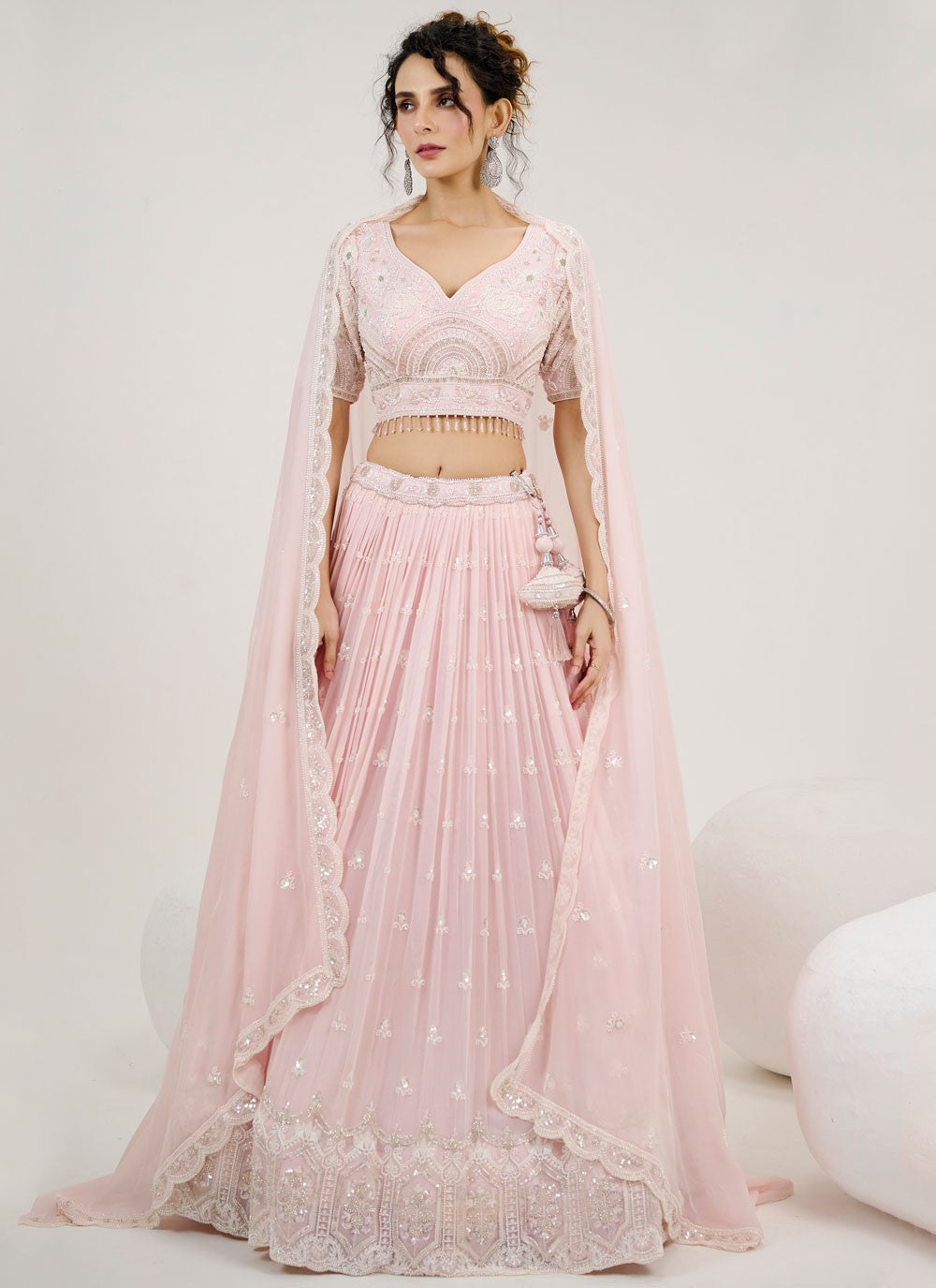 Embroidered Net Readymade Lehenga Choli - L2831