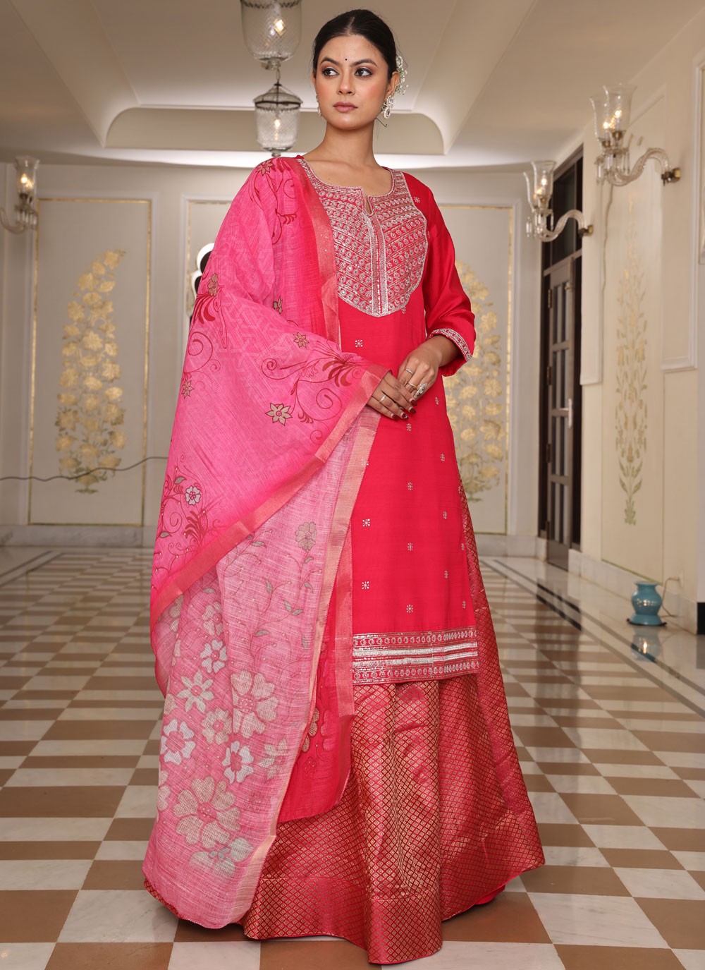 Jacquard Festival, Mehandi & Sangeet Readymade Lehenga Choli L3501