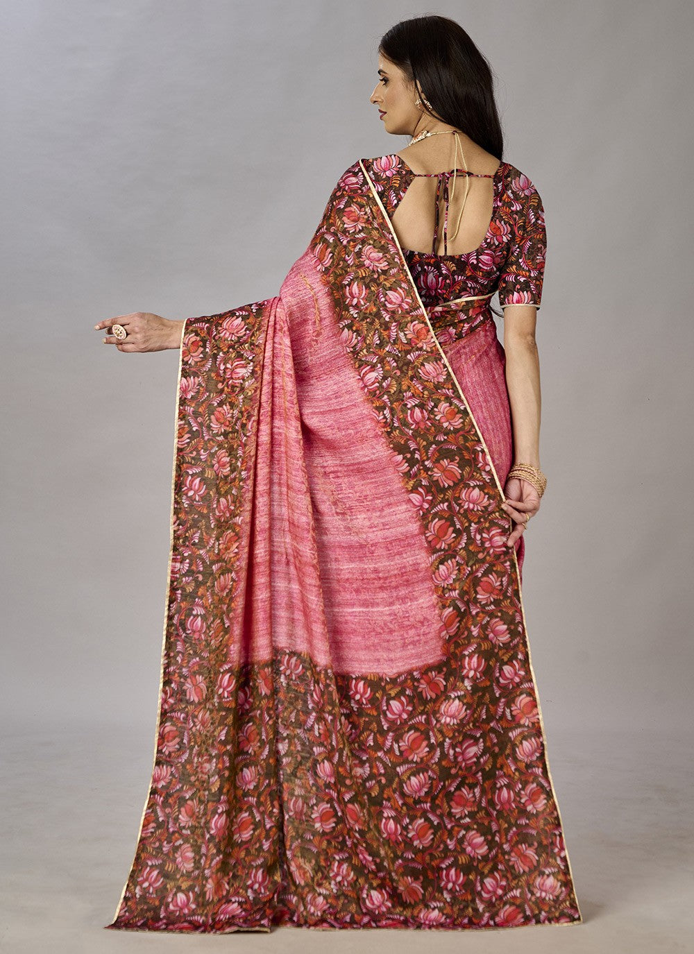 Classic Digital Print Jacquard Silk Saree - S3384