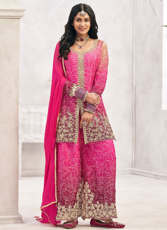 Digital Print Chinon Pink Salwar Suit T6081