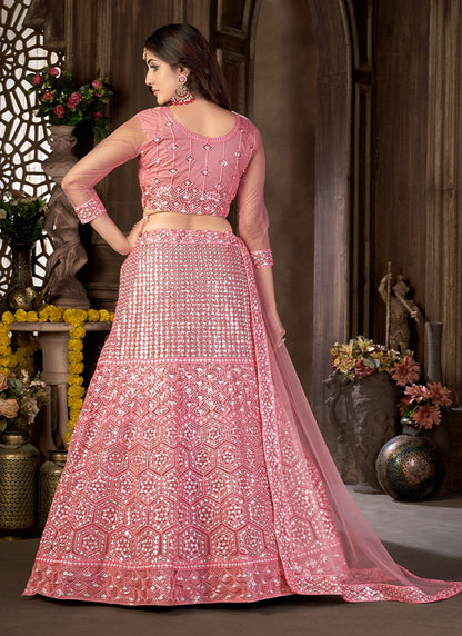A - Line Lehenga Embroidered Net - L1603A