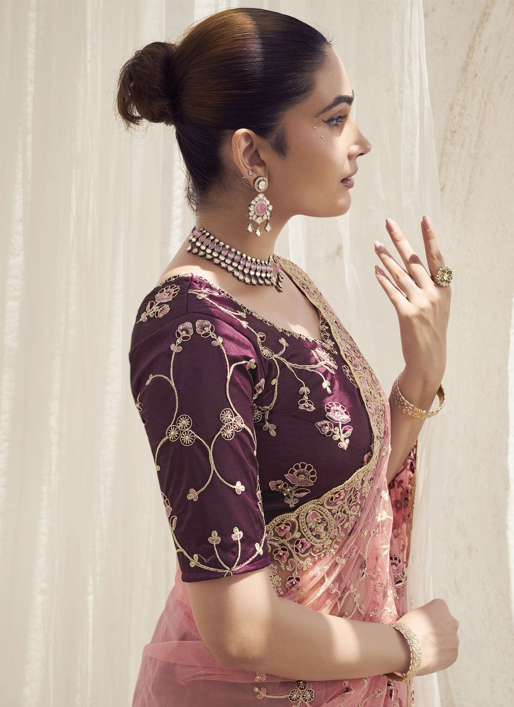 Contemporary Cord Fancy Fabric Saree - S8527