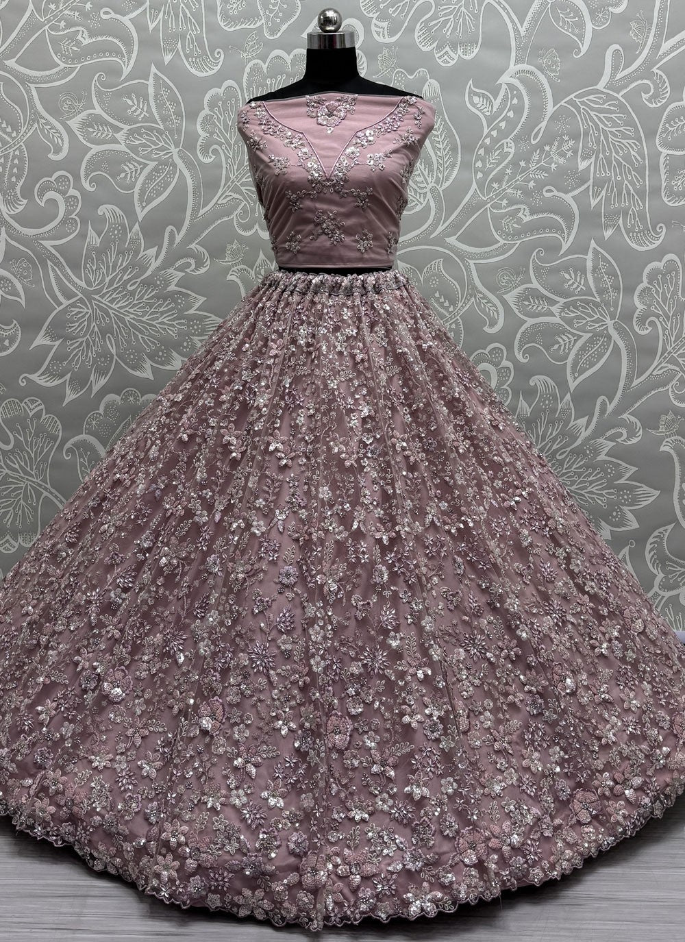 Net Engagement, Mehandi & Sangeet, Reception A - Line Lehenga L3616