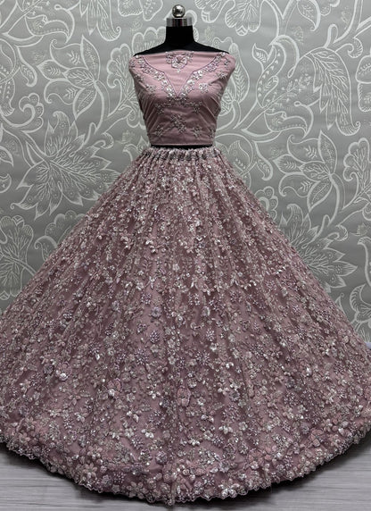 Net Engagement, Mehandi & Sangeet, Reception A - Line Lehenga L3616