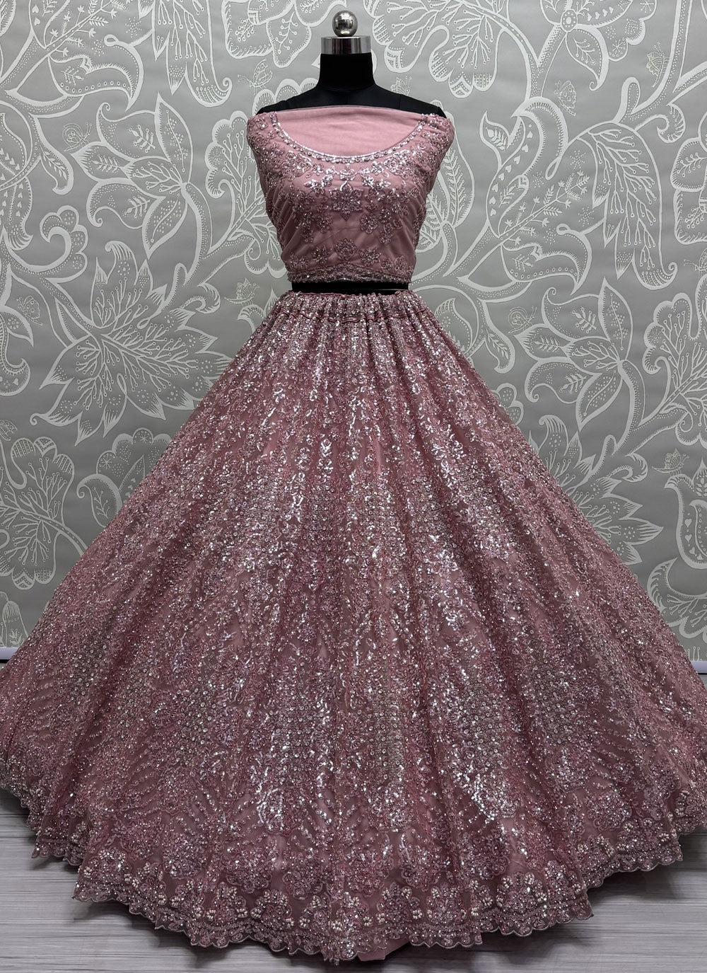 Net Engagement, Mehandi & Sangeet, Reception A - Line Lehenga L3614