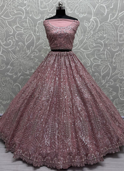 Net Engagement, Mehandi & Sangeet, Reception A - Line Lehenga L3614