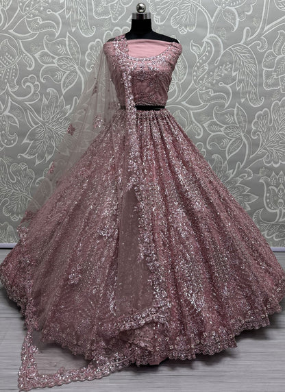 Net Engagement, Mehandi & Sangeet, Reception A - Line Lehenga L3614