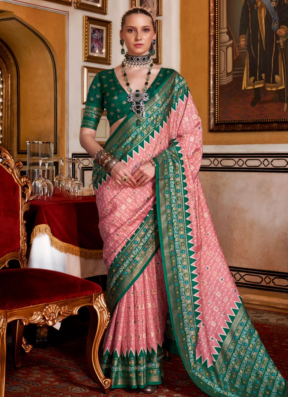 Classic Printed Silk Saree - S8644