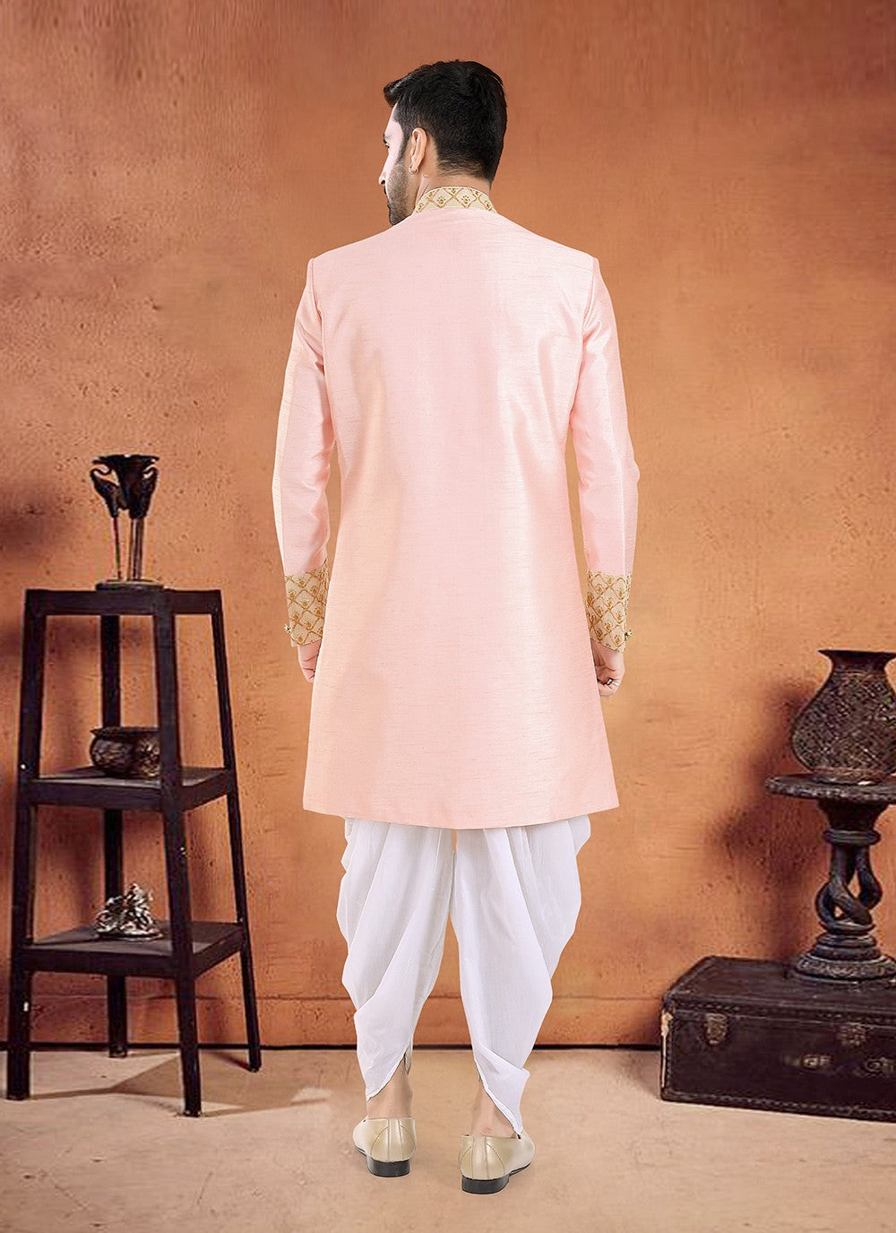 Diamond Silk Pink Sherwani - M8116